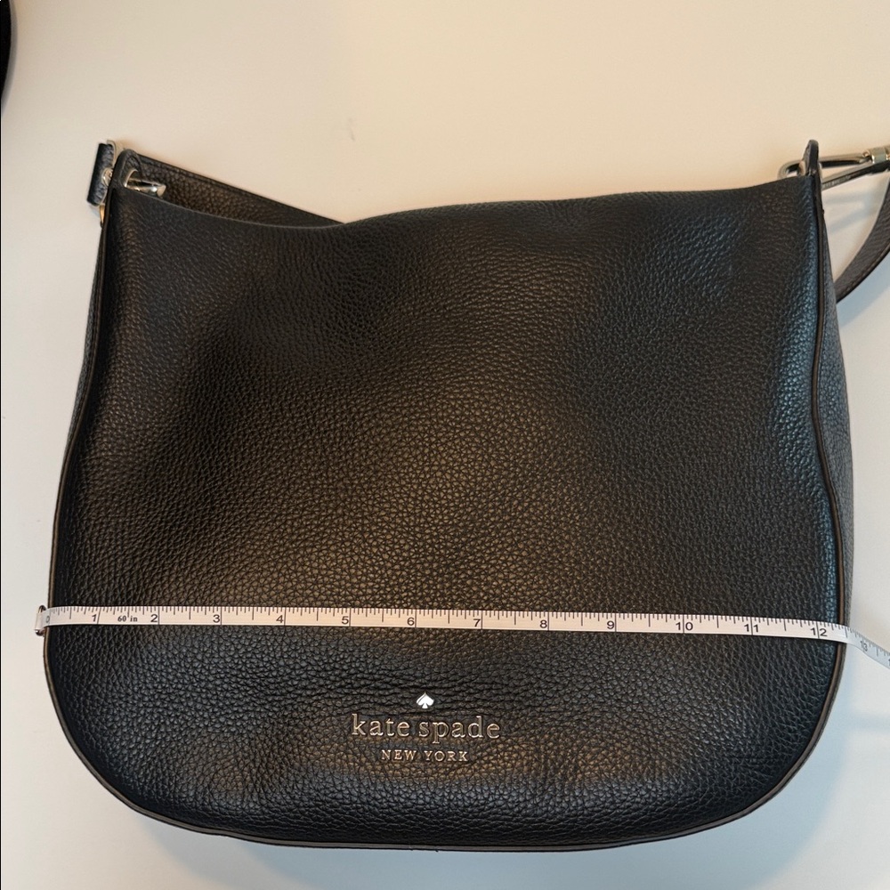kate spade Black Pebbled Leather Shoulder Bag with Logo - Picture 6 of 10